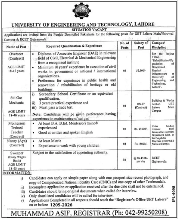 Sui Gas Mechanic - Lahore
