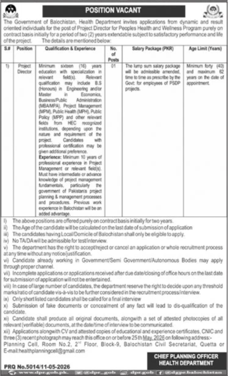 Project Director - Quetta