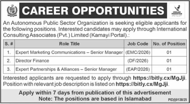 Expert Marketing Communications – Senior Manager - Islamabad