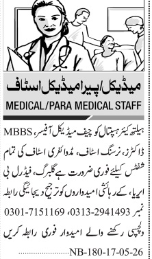 Medical/Para Medical Staff - Multiple Cities