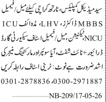 Medical Staff - ICU/NICU - Karachi