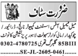 Office Staff - Multiple Positions - Lahore