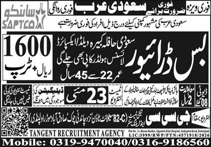 Saudi Arabia - Bus Driver Required - Saudi Arabia