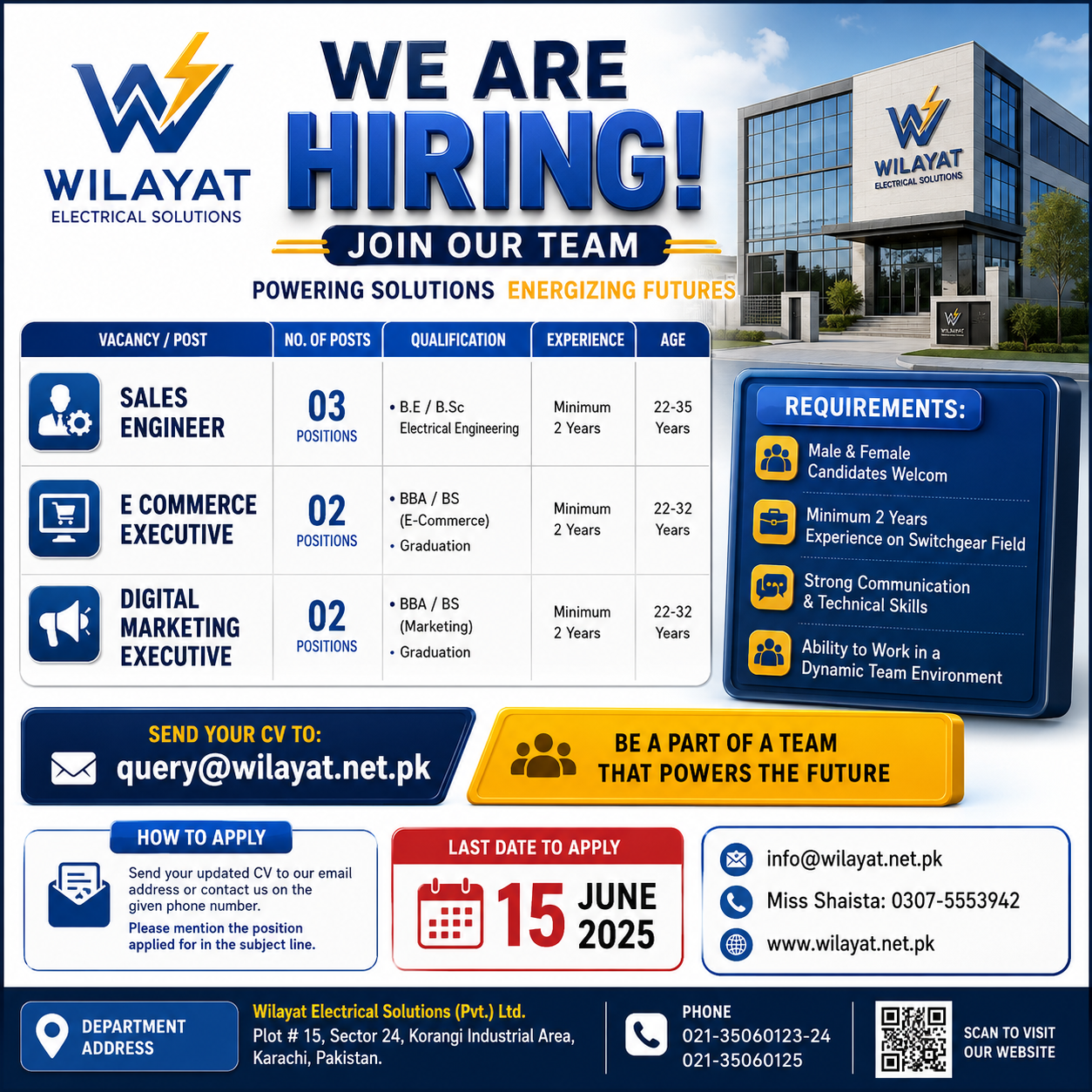 Sales Engineer E Commerce Executive Digital Marketing Executive Wilayat Net Pk Lahore - Lahore