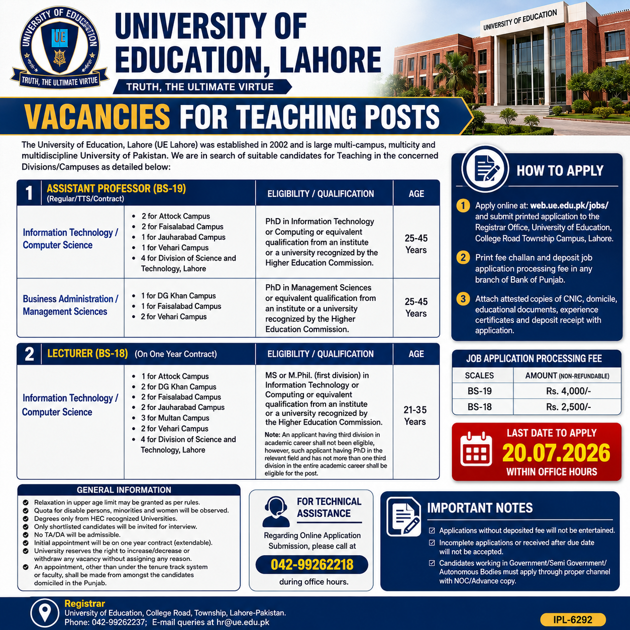 Assistant Professor Information Technology Computer Science Business Administration Lecturer University of Education Lahore - Lahore
