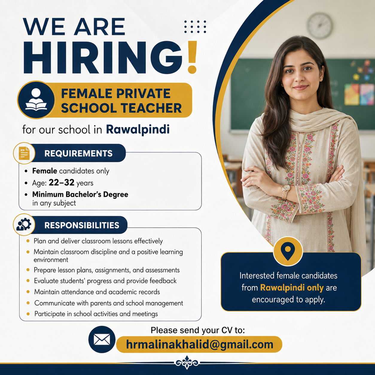 Female Private School Teacher Rawalpindi - Rawalpindi