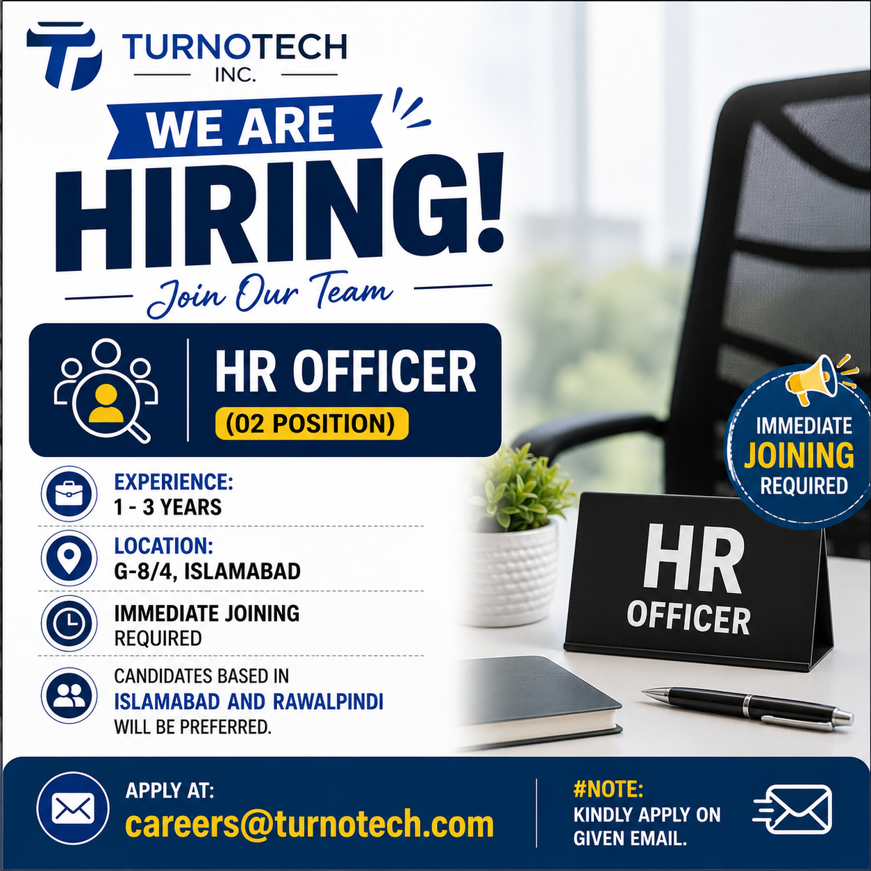 HR Officer Turnotech Inc - Islamabad