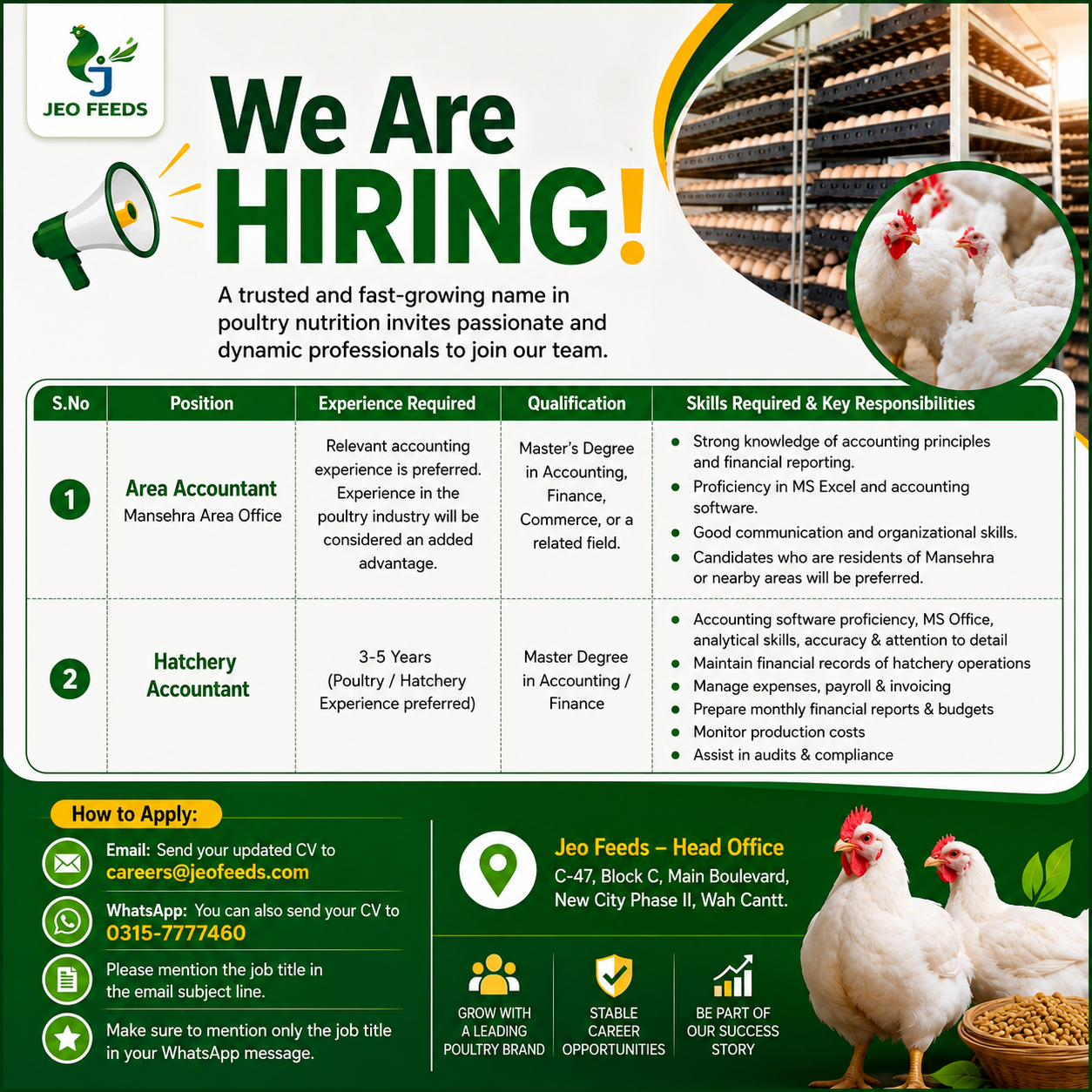 Area Accountant Jeo Feeds Mansehra - Mansehra