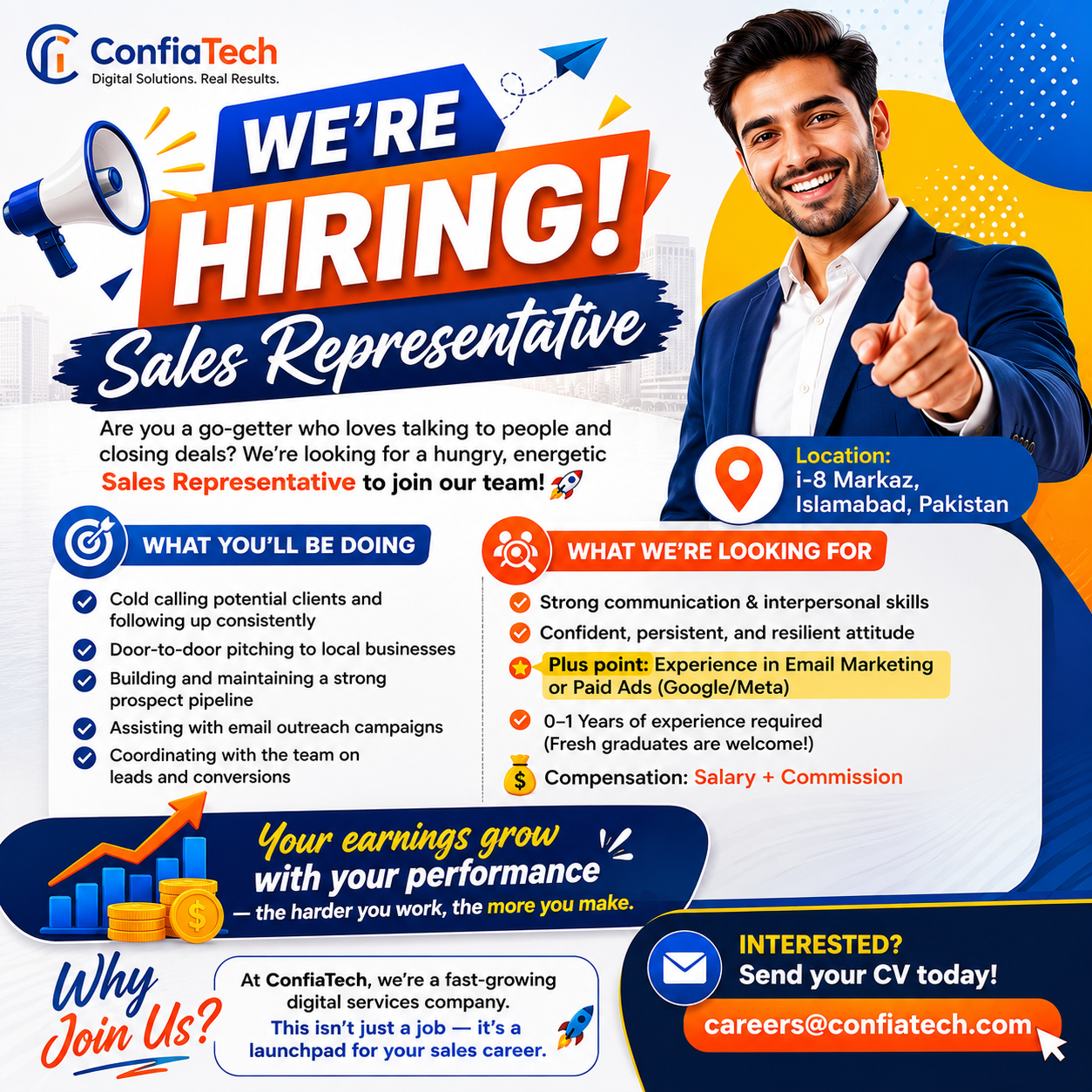 Sales Representative ConfiaTech Islamabad - Islamabad