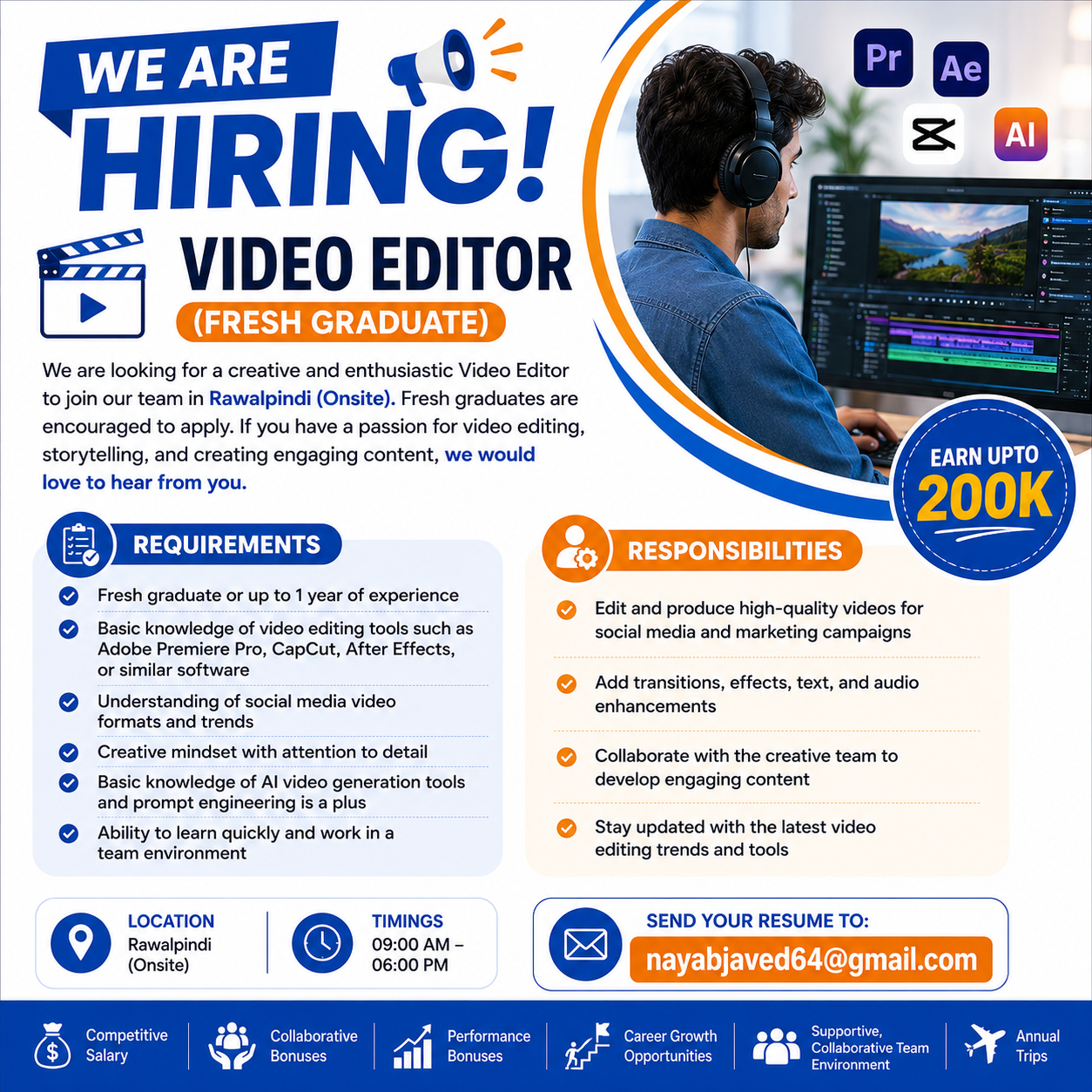 Video Editor Fresh Graduate - Rawalpindi