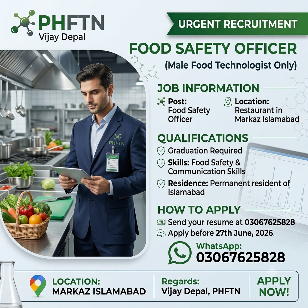 Food Safety Officer PHFTN Vijay Depal - Islamabad