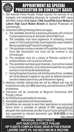 Special Prosecutor Anti Narcotics Force ANF Punjab - Multan