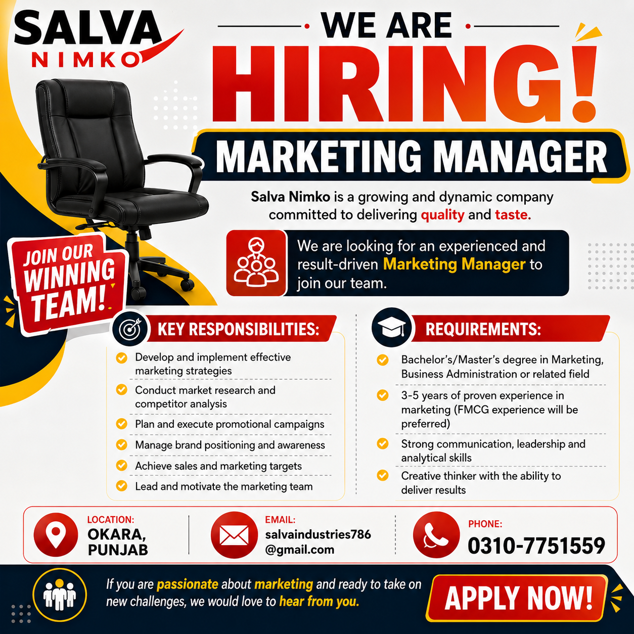 Marketing Manager Salva Nimko Okara - Okara