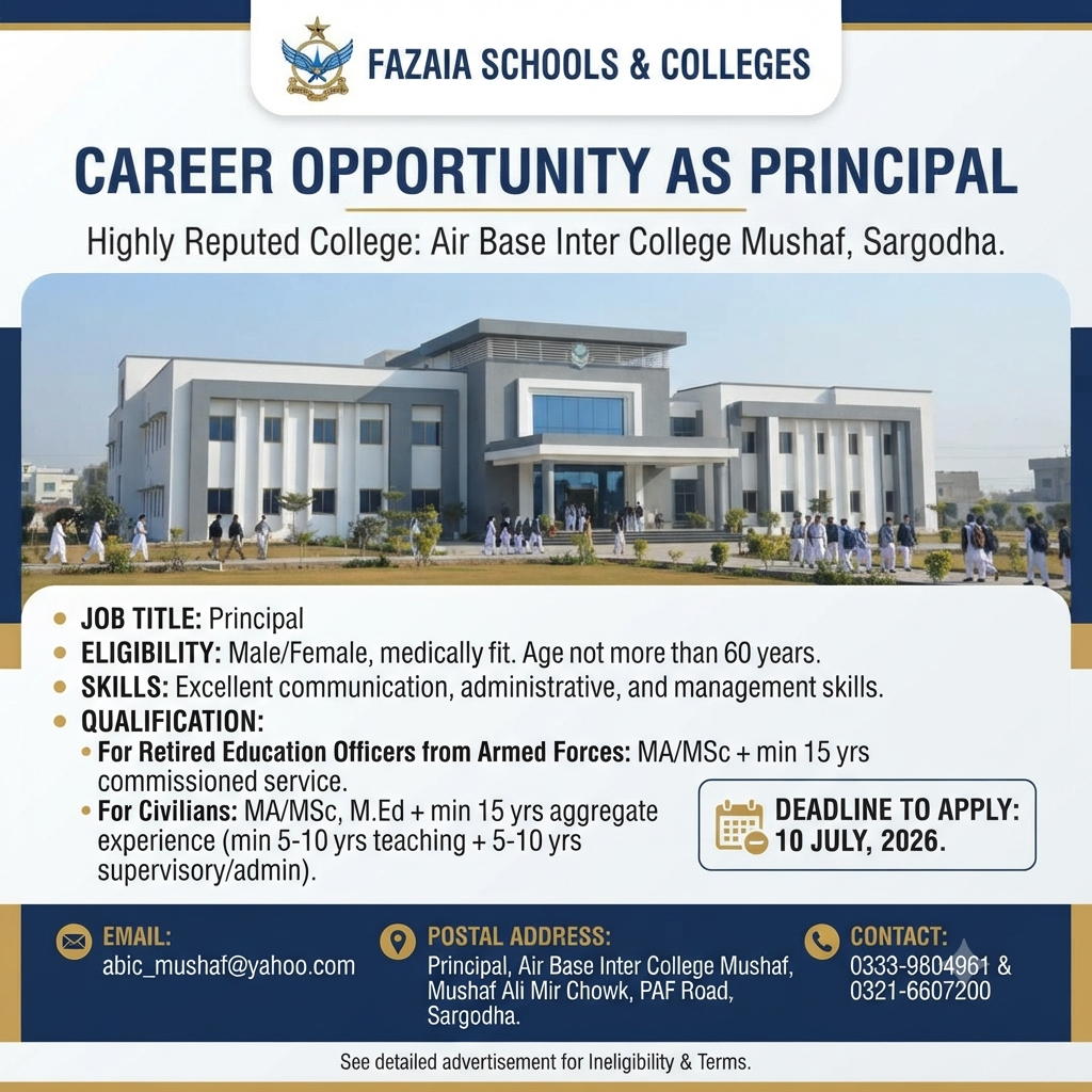 Principal Fazaia Schools & Colleges