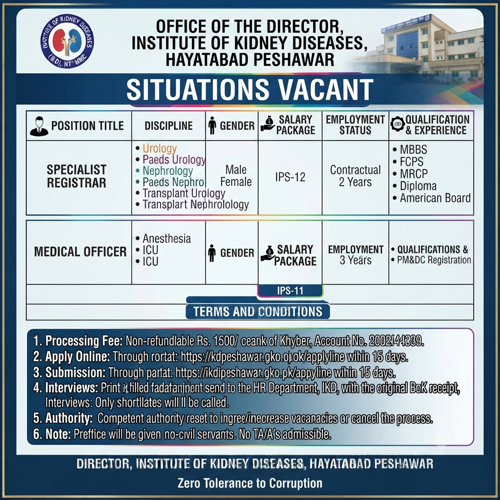 IKD Specialist Registrar & Medical Officer