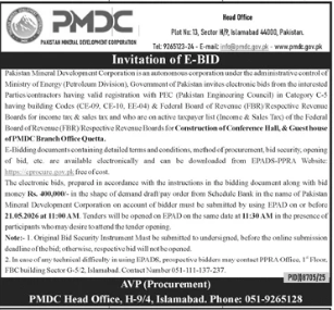 Construction of Conference Hall & Guesthouse at PMDC Head Office Islamabad - Pakistan Mineral Development Corporation