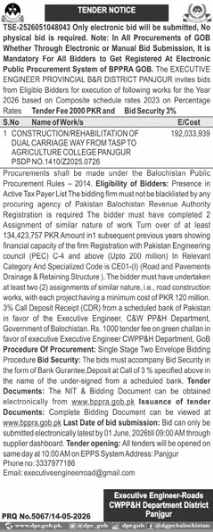 Procurement of Batteries, Inverter and Solar Panels for the Malaria Control Project - Balochistan Rural Support Programme (BRSP)