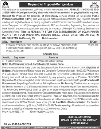 Feasibility Study Solar Power Plants BECL - Balochistan Employees Limited Company (BECL)