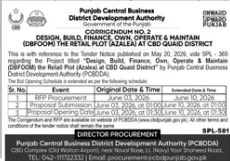 Corrigendum - Retail Plot CBD Quaid Lahore