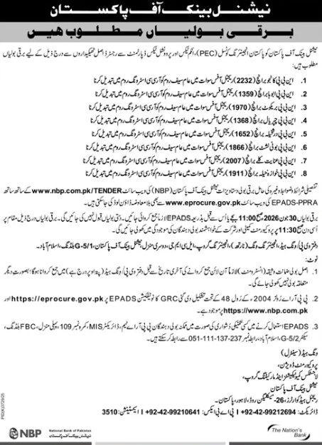 Construction of Flats for NBP Employees - Multiple Cities - National Bank of Pakistan (NBP)