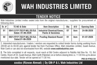 Industrial Chemicals & Proofing Round - Wah Industries Ltd - Wah Industries Limited