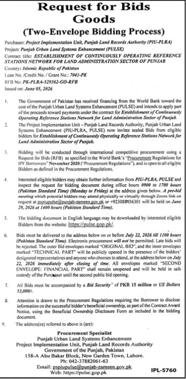 CORS Network for Land Administration - PULSE PLRA Punjab