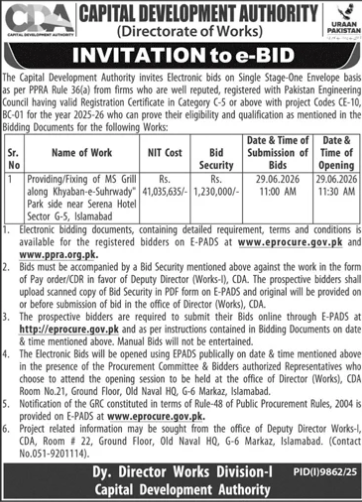 MS Grill Along Khayaban-e-Suhrawardy Park Side G-5 - CDA - Capital Development Authority (CDA)