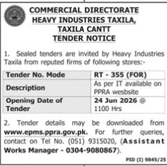 Tender RT-355 - Heavy Industries Taxila - Heavy Industries Taxila
