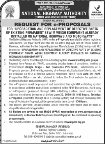 Upgradation of SSWM Weigh Equipment Parts - NHA - National Highway Authority (NHA)