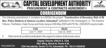 Corrigendum No.3 - ITC Proposal Date Extended - PAA - Pakistan Airports Authority (PAA)