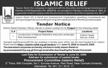 Natural Waterfalls Area & Landscape Development - Islamic Relief Haveli - Islamic Relief Pakistan