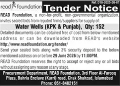 152 Water Wells - KPK & Punjab - READ Foundation - READ Foundation
