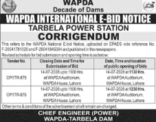 Corrigendum - ITC Proposal Date Extended - Tarbela Power Station WAPDA - Water and Power Development Authority (WAPDA)