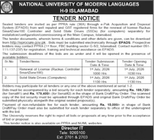 Ruckus Controller License & SSD Drives - NUML Islamabad - National University of Modern Languages (NUML)