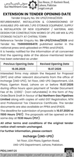 Extension - LPG-Air Mix & Storage Facility - Chitral Town - SNGPL - Sui Northern Gas Pipelines Limited (SNGPL)