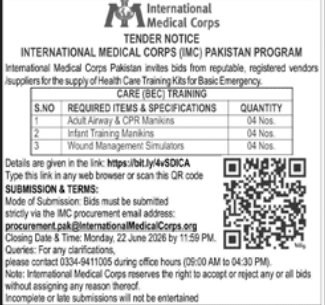 Health Care Training Kits for Basic Emergency - CARE Training - IMC Pakistan - International Medical Corps (IMC) Pakistan