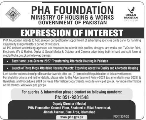 PHA Foundation EOI for Appointment of Advertising Agencies for Publicity Assignment for Two Years